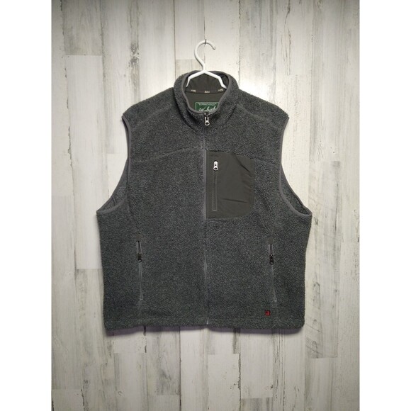 MENS Woolrich Sleeveless Full Zip GRAY Sherpa Fleece Vest Size XL - Picture 1 of 9